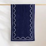 Canningvale Sorrentina Velour Beach Towel - Scallop Navy