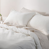 Canningvale Seersucker White Quilt Cover Set - Modella - Queen Bed