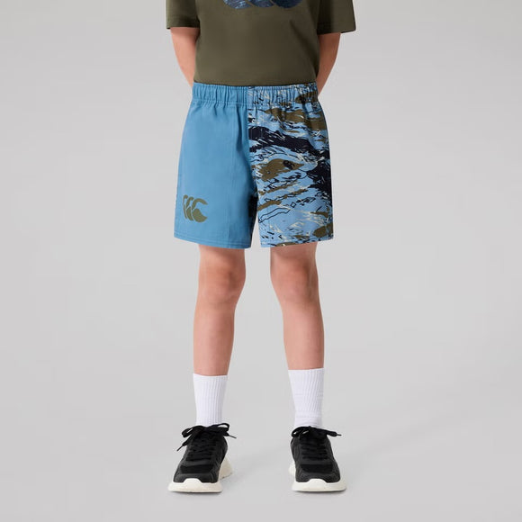 CANTERBURY KIDS FORCE HARLEQUIN DRILL SHORT - PROVINCIAL BLUE - SIZES 10 & 14