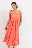 Haven Brasilia Maxi Dress Coral - Size S