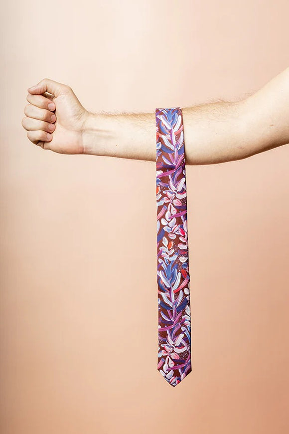 Peggy and Finn Protea Burgundy Tie