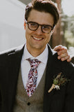 Peggy and Finn Protea Burgundy Tie