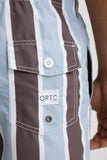 ORTC Hamelin Stripe Swim Shorts-  Bark & Mist Blue - Size XL