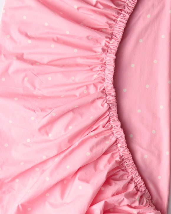 Kip & Co Polkadot Strawberry Organic Cotton Baby Fitted Sheet - Cot