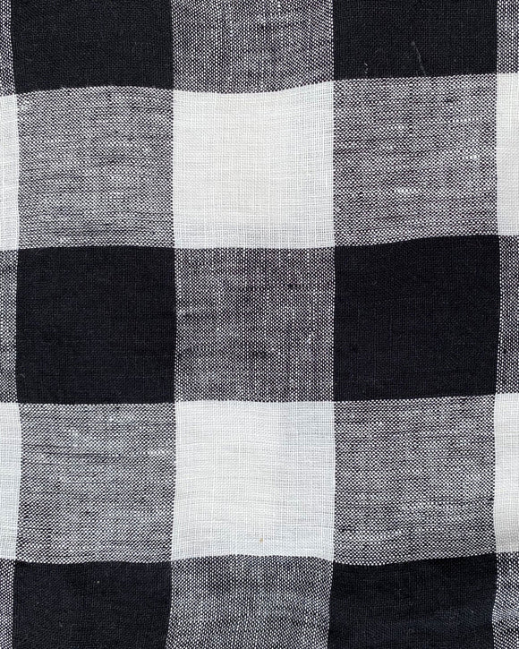 Kip & Co Black & White Gingham Linen Tablecloth Standard Rectangular