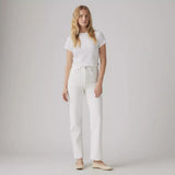 Levis Womens Ribcage Straight Ankle Jeans Cloud Over White - Sizes 27 & 30