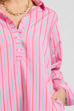 Shirty The Popover Shirt Dress - Pink Combo - Sizes S, M & L