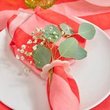 Annabel Trends Linen Napkins - Red Stripe