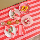 Annabel Trends Linen Tablecloth Large 300cm - Red Stripe