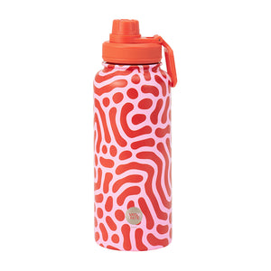 Annabel Trends Watermate Stainless Drink Bottle – 950ml - Red Squiggle