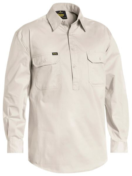 Bisley Cool Lightweight Drill Shirt Closed Front Long Sleeve- 3 Colours