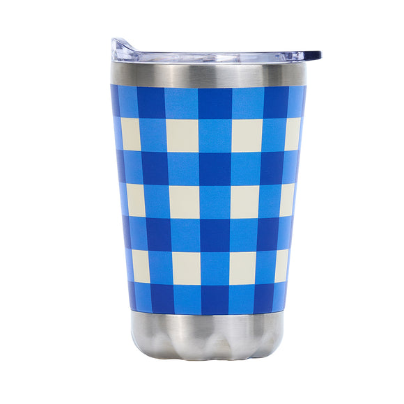 Annabel Trends Coffee Mug Double Walled - Cobalt Check