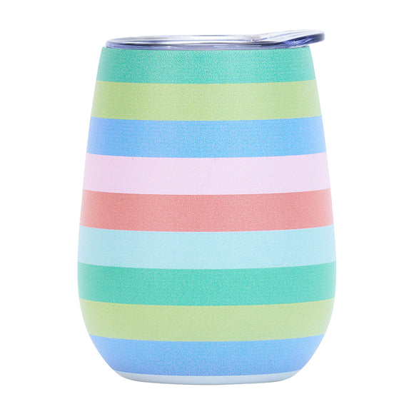 Annabel Trends Wine Tumbler Double Walled - Bright Stripes