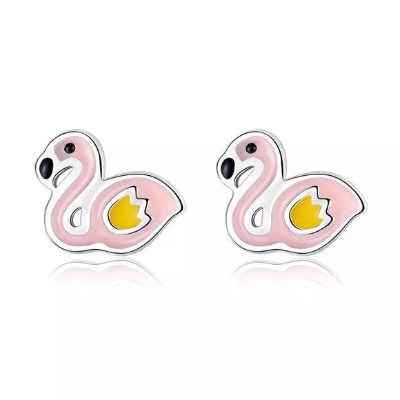 Sable & Dixie Chloe Flamingo Enamel Earrings