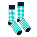 Ortc green gingham check socks