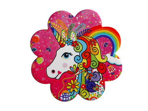 MW Donna Sharam Rainbow Jungle Ceramic Flower Coaster 10cm Rainbow Unicorn