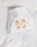 Finerrings Hammered Coin & Pearl Studs