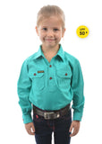 Hard Slog Kids Light Cotton Drill Shirt - Turquoise
