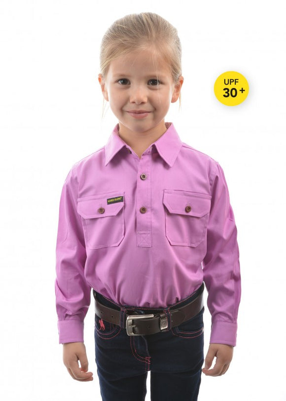 Hard Slog Kids Light Cotton Drill Shirt - Violet
