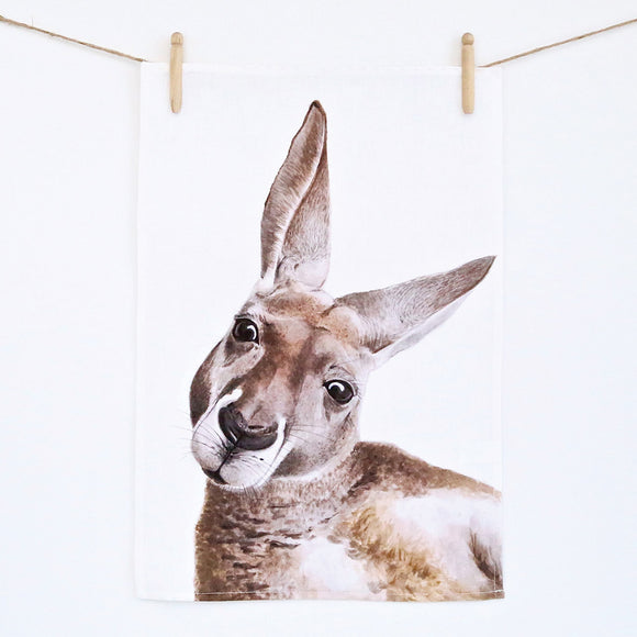 For Me By Dee Kylie the Kangaroo Tea Towel Art