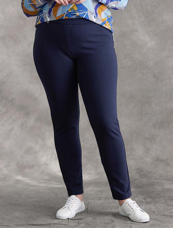 YARRA TRAIL PULL-ON SUPER STRETCH PANT NAVY - PLUS SIZE FIT – The Linen  Cupboard Dirranbandi