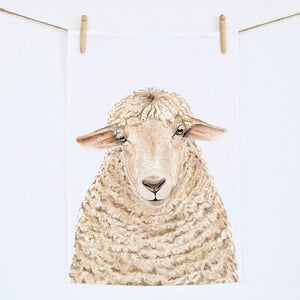 For Me By Dee Mabel the Sheep Tea Towel Art