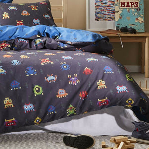 Logan & Mason Space Invaders Quilt Cover Set - Single Bed