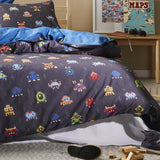 Logan & Mason Space Invaders Quilt Cover Set - Single Bed