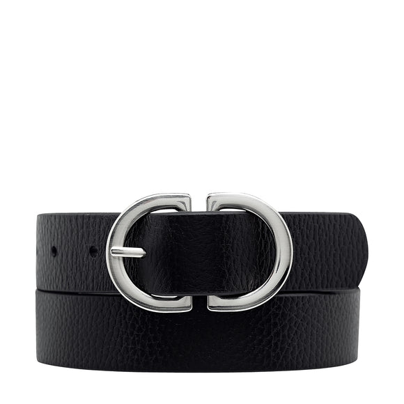 Status Anxiety Leather Womens In Reverse Belt - Black/Silver