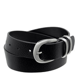 Status Anxiety Leather Womens Let it Be Belt - Black/Silver